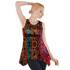 Retro Multi Colors Pattern Created By Flipstylez Designs Side Drop Tank Tunic by flipstylezfashionsLLC