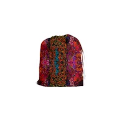 Retro Multi Colors Pattern Created By Flipstylez Designs Drawstring Pouches (xs)  by flipstylezfashionsLLC