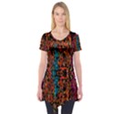 Retro multi colors pattern Created by FlipStylez Designs Short Sleeve Tunic  View1