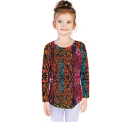 Retro Multi Colors Pattern Created By Flipstylez Designs Kids  Long Sleeve Tee