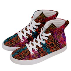 Retro Multi Colors Pattern Created By Flipstylez Designs Women s Hi-top Skate Sneakers by flipstylezfashionsLLC