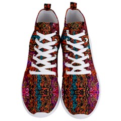 Retro Multi Colors Pattern Created By Flipstylez Designs Men s Lightweight High Top Sneakers by flipstylezfashionsLLC