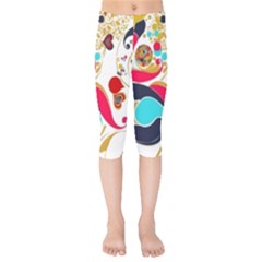 Retro Colorful Colors Splashes Kids  Capri Leggings  by flipstylezfashionsLLC