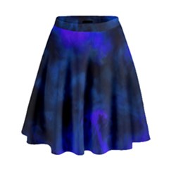 Abstract Blue High Waist Skirt