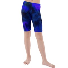 Abstract Blue Kids  Mid Length Swim Shorts by illuminaryartworks