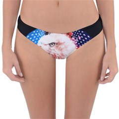 Independence Day, Eagle With Usa Flag Reversible Hipster Bikini Bottoms by FantasyWorld7