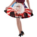 Independence Day, Eagle With Usa Flag A-line Skater Skirt View2