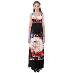 Independence Day, Eagle With Usa Flag Empire Waist Maxi Dress by FantasyWorld7