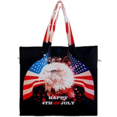 Independence Day, Eagle With Usa Flag Canvas Travel Bag by FantasyWorld7