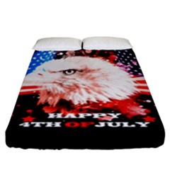 Independence Day, Eagle With Usa Flag Fitted Sheet (king Size) by FantasyWorld7