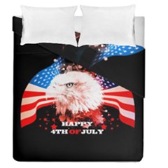 Independence Day, Eagle With Usa Flag Duvet Cover Double Side (queen Size) by FantasyWorld7