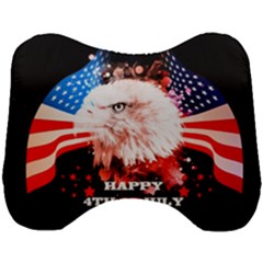 Independence Day, Eagle With Usa Flag Head Support Cushion by FantasyWorld7