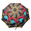 Retro swirls in black Folding Umbrellas View1