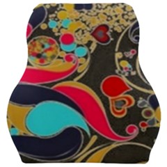 Retro Swirls In Black Car Seat Velour Cushion 