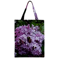 Lilac Bumble Bee Zipper Classic Tote Bag