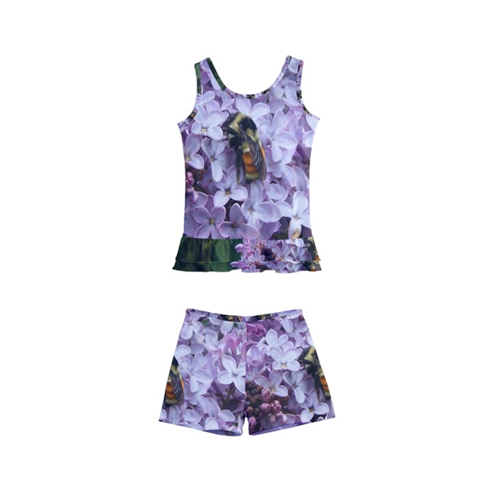 Lilac Bumble Bee Kid s Boyleg Swimsuit