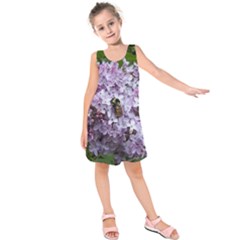 Lilac Bumble Bee Kids  Sleeveless Dress by IIPhotographyAndDesigns