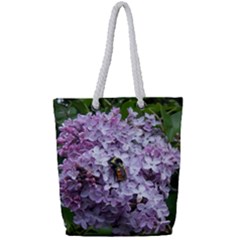 Lilac Bumble Bee Full Print Rope Handle Tote (small) by IIPhotographyAndDesigns