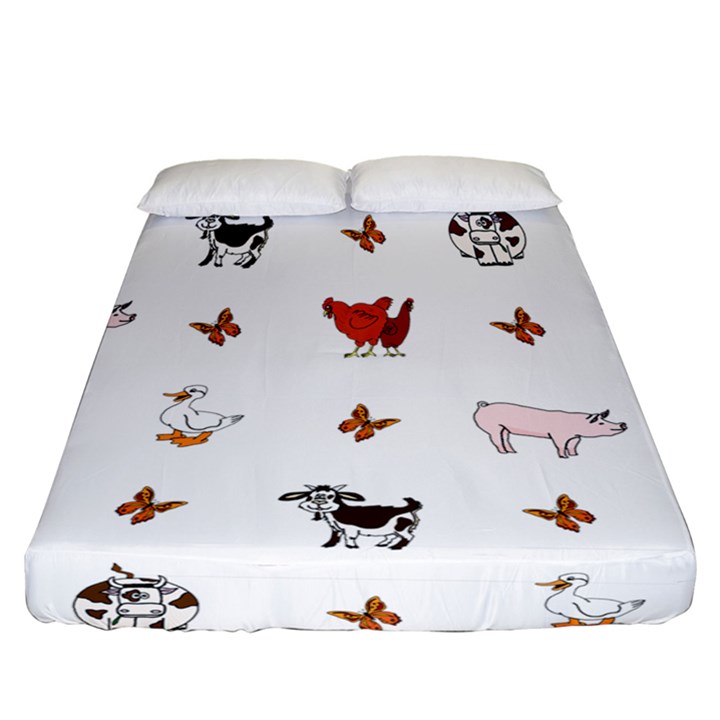 Farm Animals Fitted Sheet (California King Size)