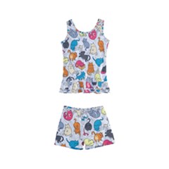 Funny Cute Colorful Cats Pattern Kid s Boyleg Swimsuit