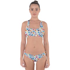 Funny Cute Colorful Cats Pattern Cross Back Hipster Bikini Set