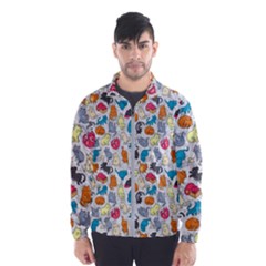 Funny Cute Colorful Cats Pattern Windbreaker (men)