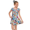 Funny Cute Colorful Cats Pattern Kids Cap Sleeve Dress View1