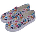 Funny Cute Colorful Cats Pattern Kids  Canvas Slip Ons View2