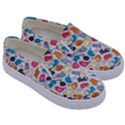 Funny Cute Colorful Cats Pattern Kids  Canvas Slip Ons View3