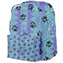 Footprints Cat Black On Batik Pattern Teal Violet Giant Full Print Backpack View4