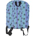 Footprints Cat Black On Batik Pattern Teal Violet Full Print Backpack View2