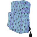 Footprints Cat Black On Batik Pattern Teal Violet Full Print Backpack View3