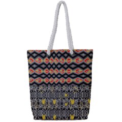 Red And Geometric Designs Created By Flipstylez Designs Full Print Rope Handle Tote (small) by flipstylezfashionsLLC