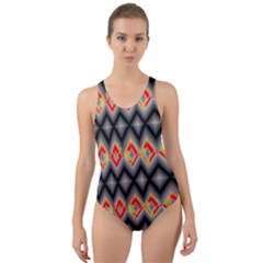 Red And Black Zig Zags  Cut-out Back One Piece Swimsuit by flipstylezfashionsLLC