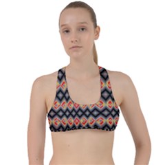 Red And Black Zig Zags  Criss Cross Racerback Sports Bra