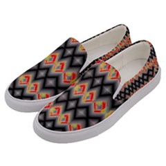 Red And Black Zig Zags  Men s Canvas Slip Ons by flipstylezfashionsLLC