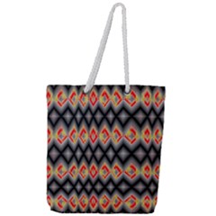 Red And Black Zig Zags  Full Print Rope Handle Tote (large) by flipstylezfashionsLLC