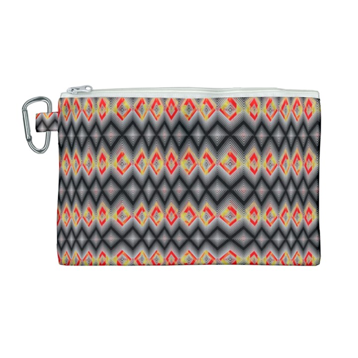 Red and black zig zags  Canvas Cosmetic Bag (Large)