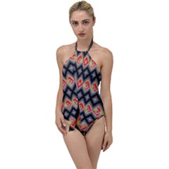 Red And Black Zig Zags  Go With The Flow One Piece Swimsuit by flipstylezfashionsLLC