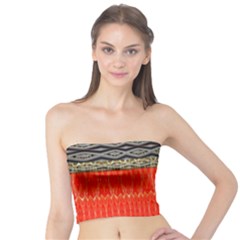 Creative Red And Black Geometric Design  Tube Top