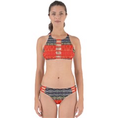 Creative Red And Black Geometric Design  Perfectly Cut Out Bikini Set by flipstylezfashionsLLC