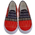 Creative red and black geometric design  Kids  Canvas Slip Ons View1