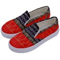 Creative red and black geometric design  Kids  Canvas Slip Ons View2