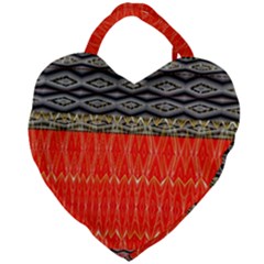 Creative Red And Black Geometric Design  Giant Heart Shaped Tote by flipstylezfashionsLLC