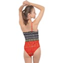 Creative red and black geometric design  Classic One Shoulder Swimsuit View2