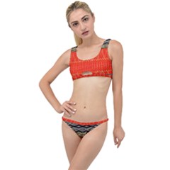 Creative Red And Black Geometric Design  The Little Details Bikini Set