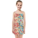 Hipster Triangles And Funny Cats Cut Pattern Kids Summer Sun Dress View1