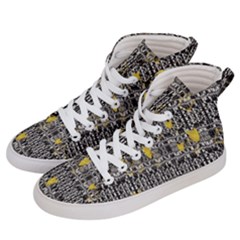 Zig Zag Stretched Goldsmere Gold Triangles Design By Kiekiestrickland  Men s Hi-top Skate Sneakers by flipstylezfashionsLLC