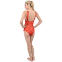 Stretched red and black design by kiekiestrickland  Cross Front Low Back Swimsuit View2