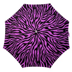 Zebra Stripes Pattern Trend Colors Black Pink Straight Umbrellas by EDDArt